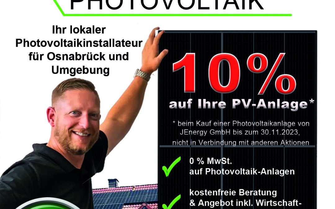 „10 %“ beim Kauf einer Photovoltaikanlage