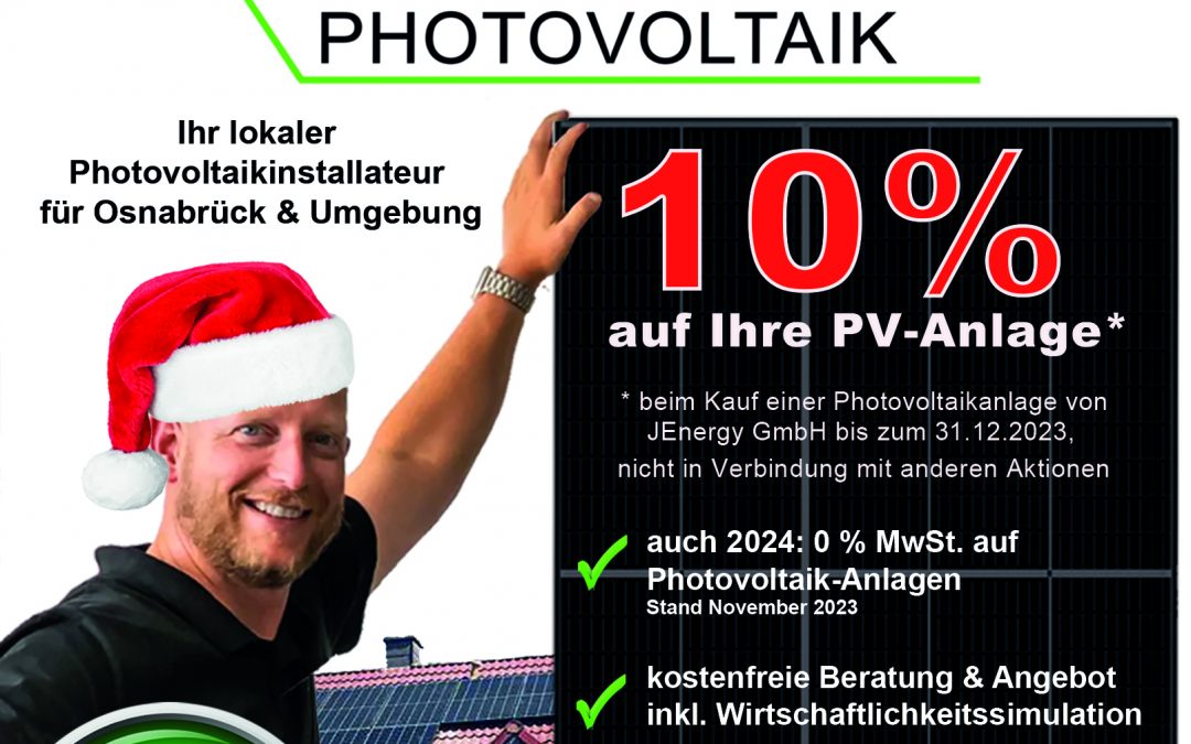 „10 %“ beim Kauf einer Photovoltaikanlage Verlängerung