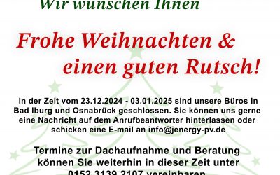 Frohe Weihnachten & einen guten Rutsch