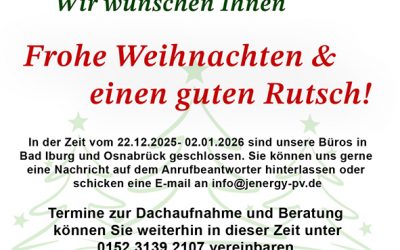 Frohe Weihnachten & einen guten Rutsch